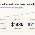 Daniel Lemire's blogThe data does not show mass unemploymentIf AI is causing mass unemployment among software developers, it is not showing up in the data yet.The USA had more software developers as a percentage of the population in 2025 than in 2021.On average salaries are slightly up (average of 148k$ a year). The 90th percentile is up from 2021 (215k$US a year).sourceDaniel Lemire's blogThe data does not show mass unemploymentIf AI is causing mass unemployment among software developers, it is not showing up in the data yet.The USA had more software developers as a percentage of the population in 2025 than in 2021.On average salaries are slightly up (average of 148k$ a year). The 90th percentile is up from 2021 (215k$US a year).source