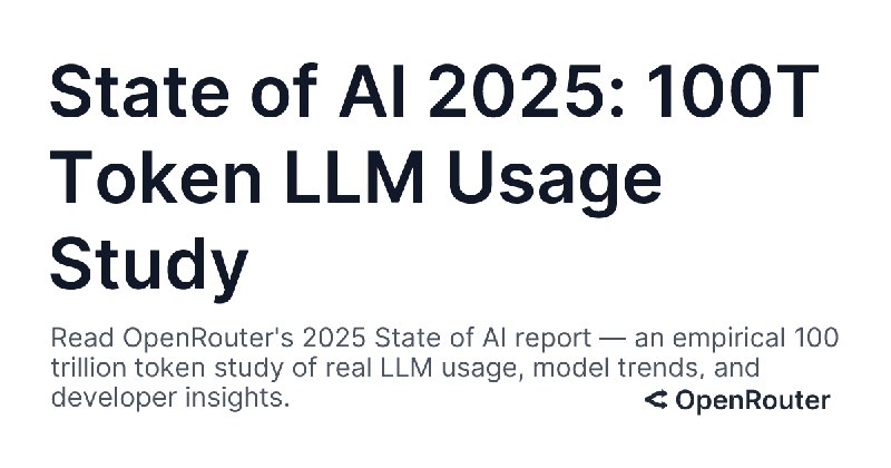 State of AI 2025: 100T Token LLM Usage Study | OpenRouter