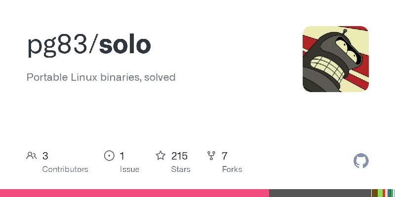 GitHub - pg83/solo: Portable Linux binaries, solved